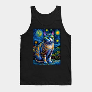 The American Shorthair Cat in starry night Tank Top